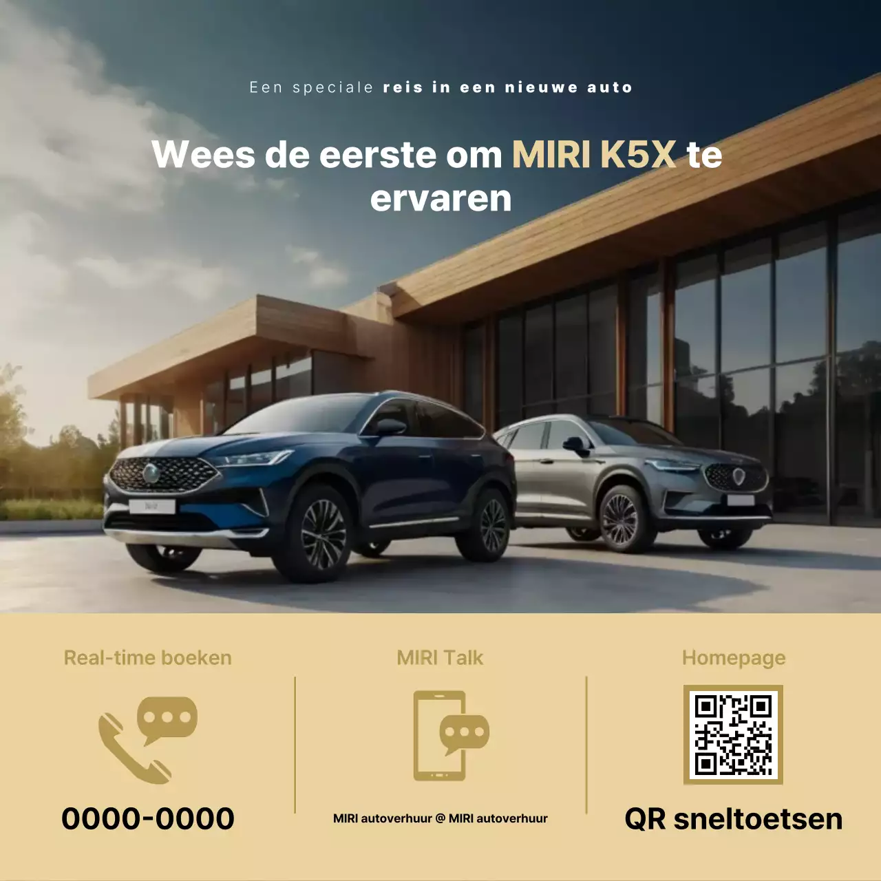 Witte moderne auto-advertentie