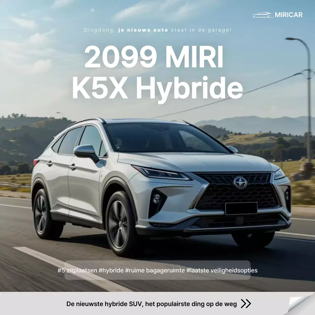 Witte moderne auto-advertentie