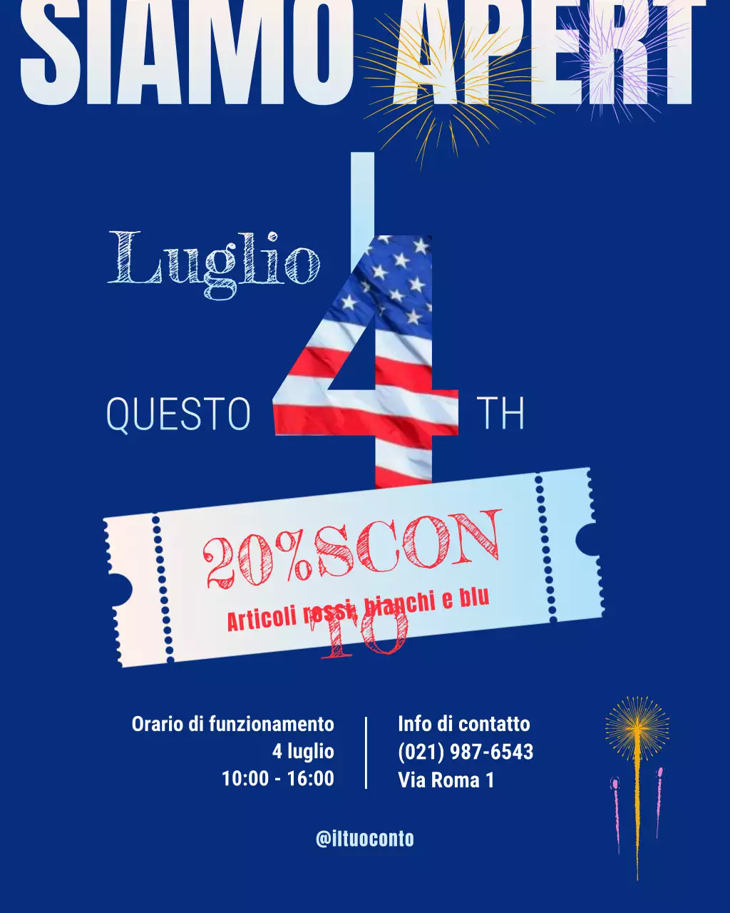 annuncio di vendita patriottica blu