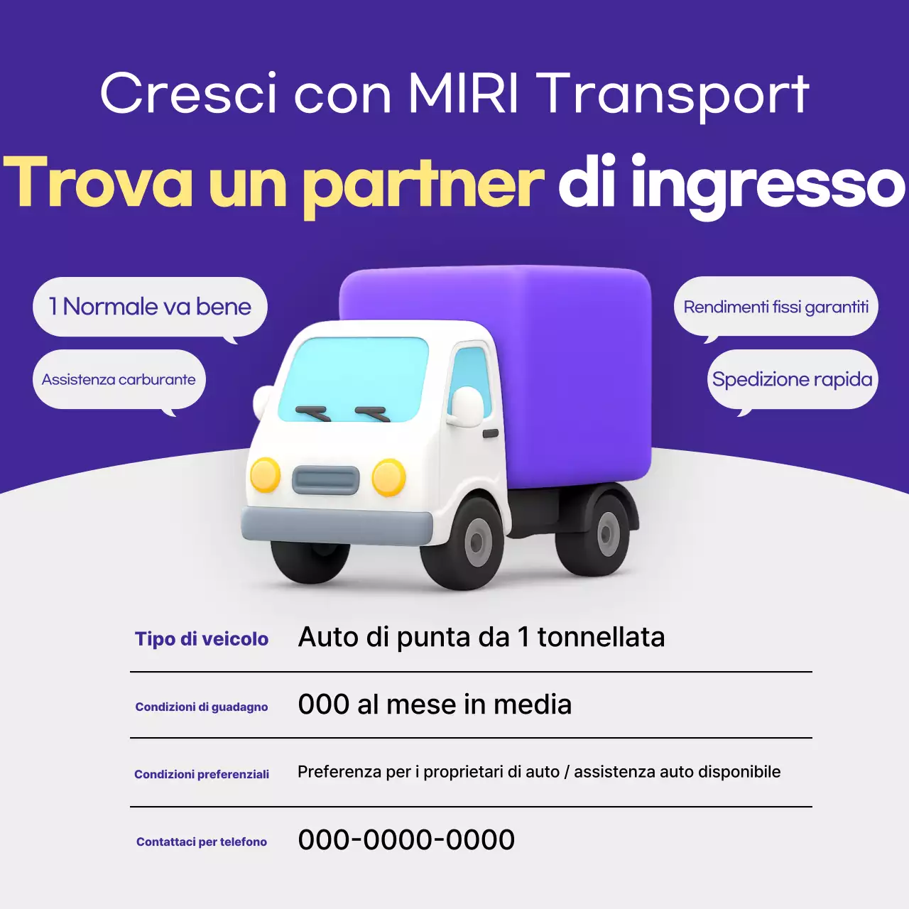 Annuncio di reclutamento per autisti di camion presso Bora Simple Logistics