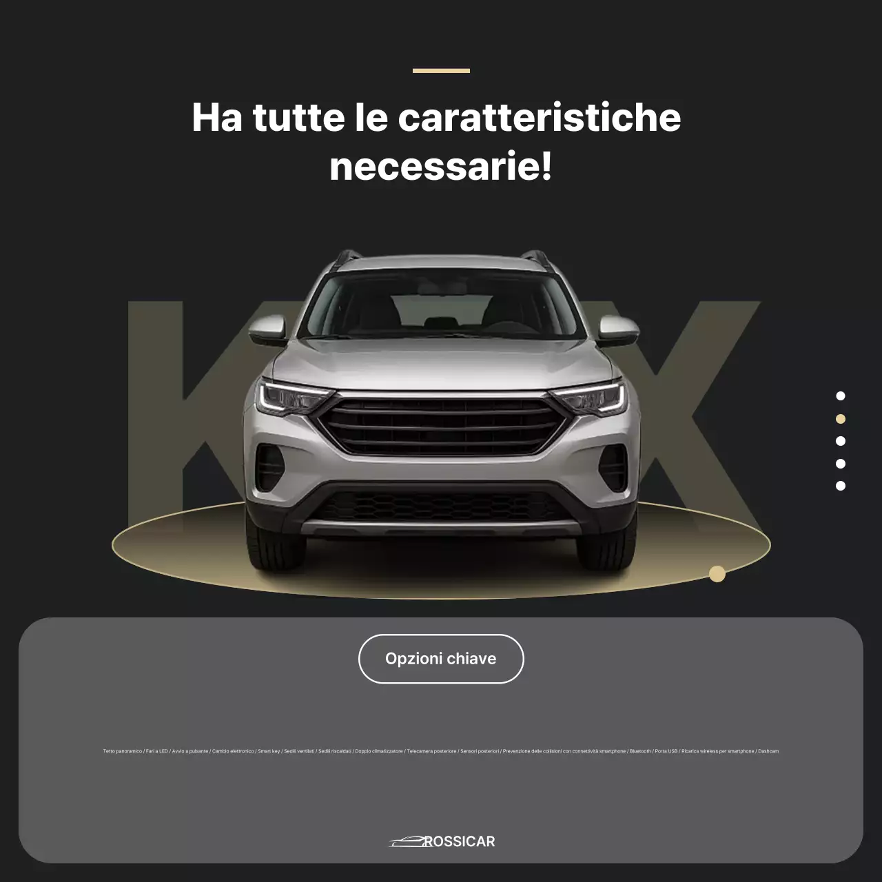 Pubblicità di un'auto moderna bianca