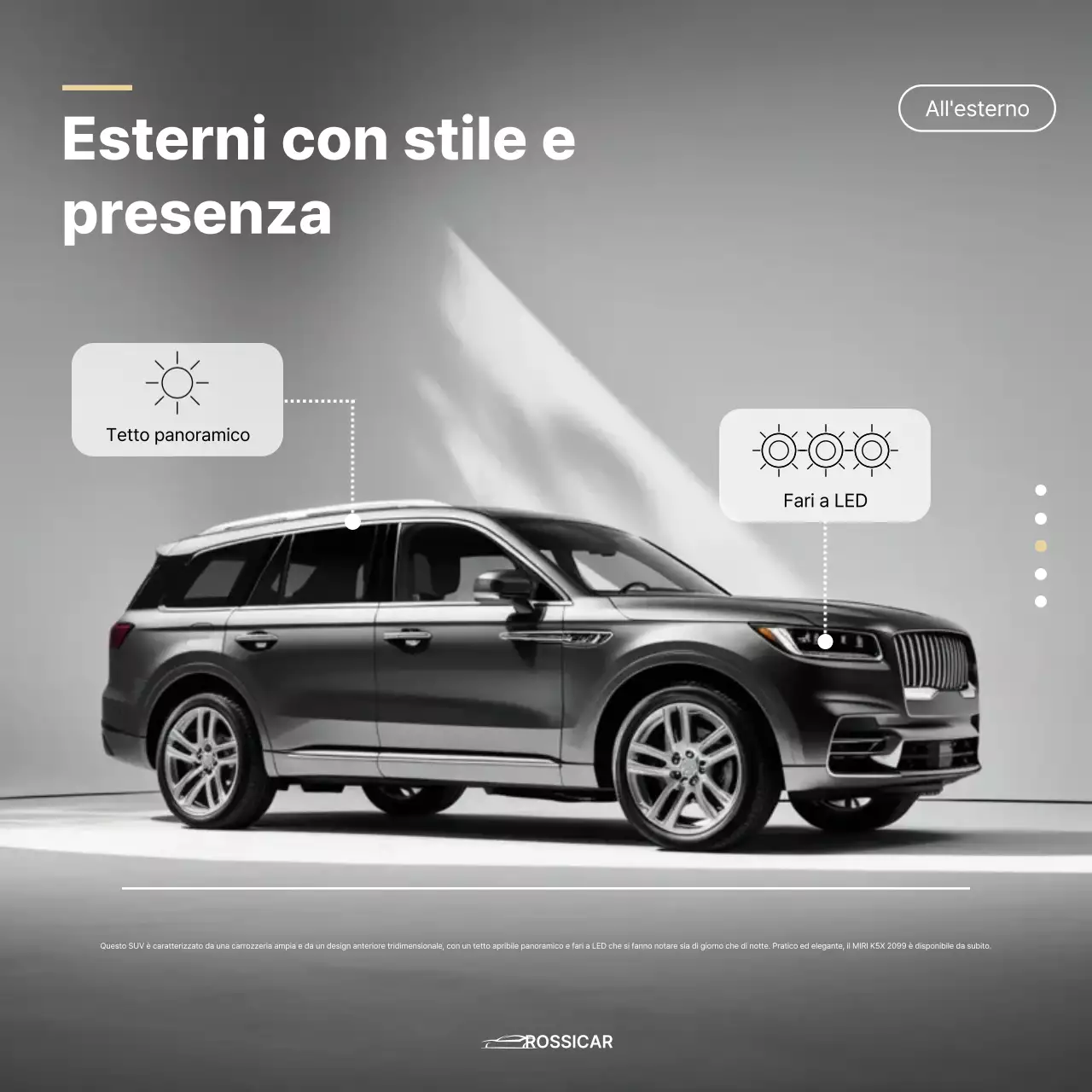 Pubblicità di un'auto moderna bianca