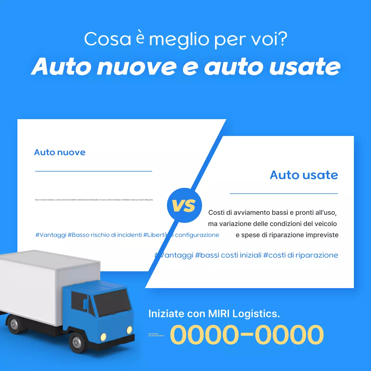 Pubblicità di auto moderna blu
