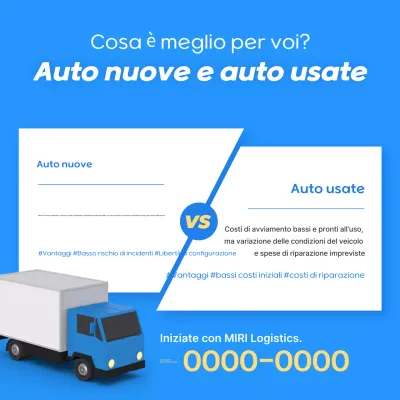 Pubblicità di auto moderna blu