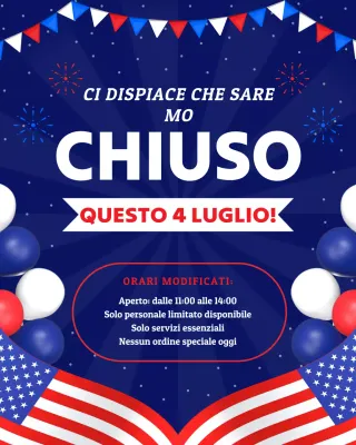 Blu e Rosso Moderno 4 luglio Siamo chiusi Orari Post Instagram