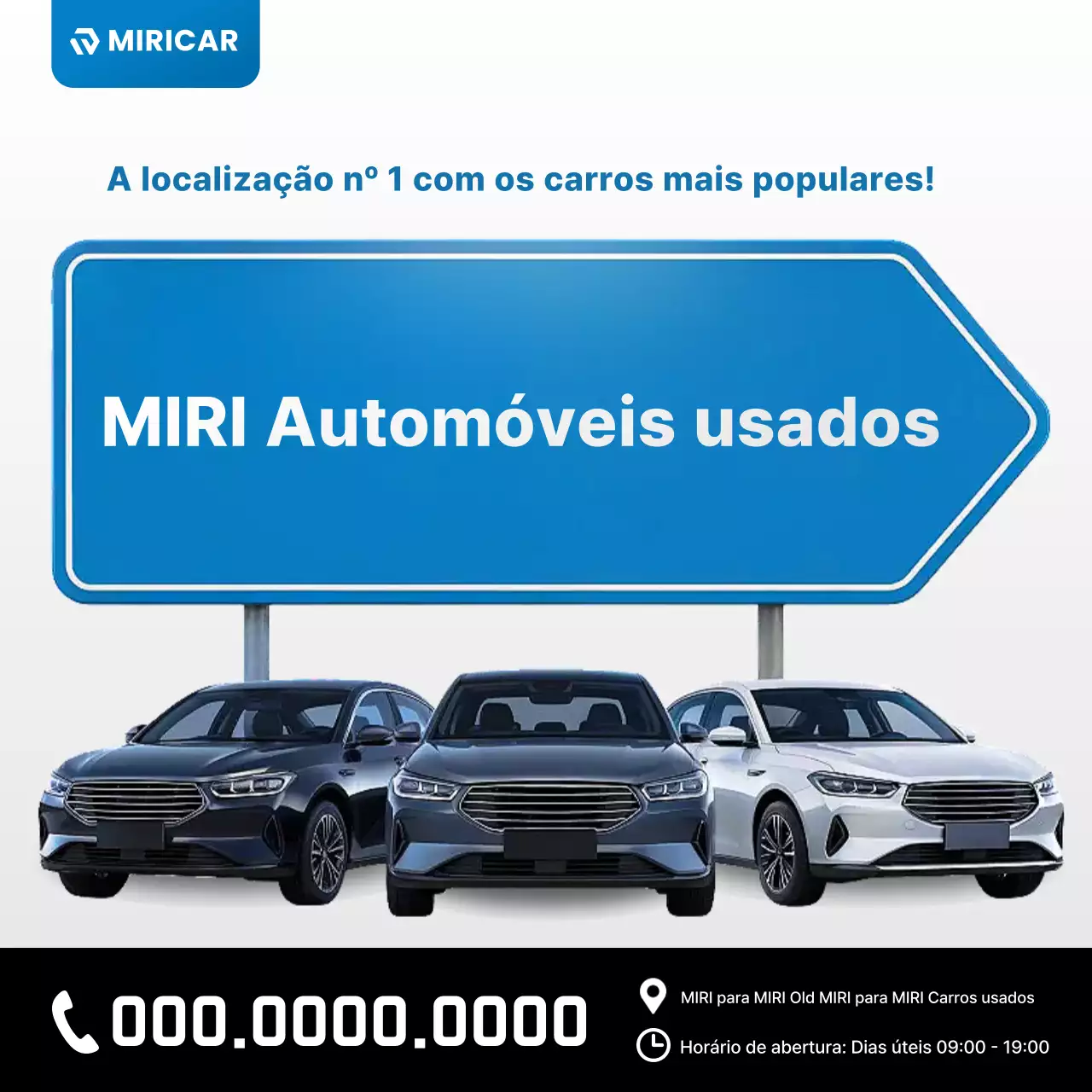 Anúncio de carro usado moderno azul