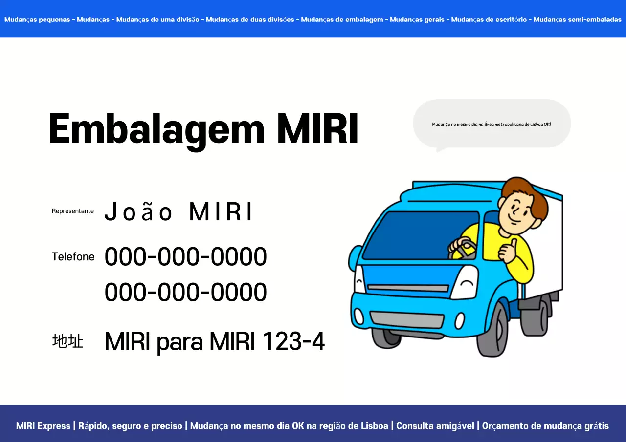 Anúncio da empresa de entrega profissional Blue Simple Moving