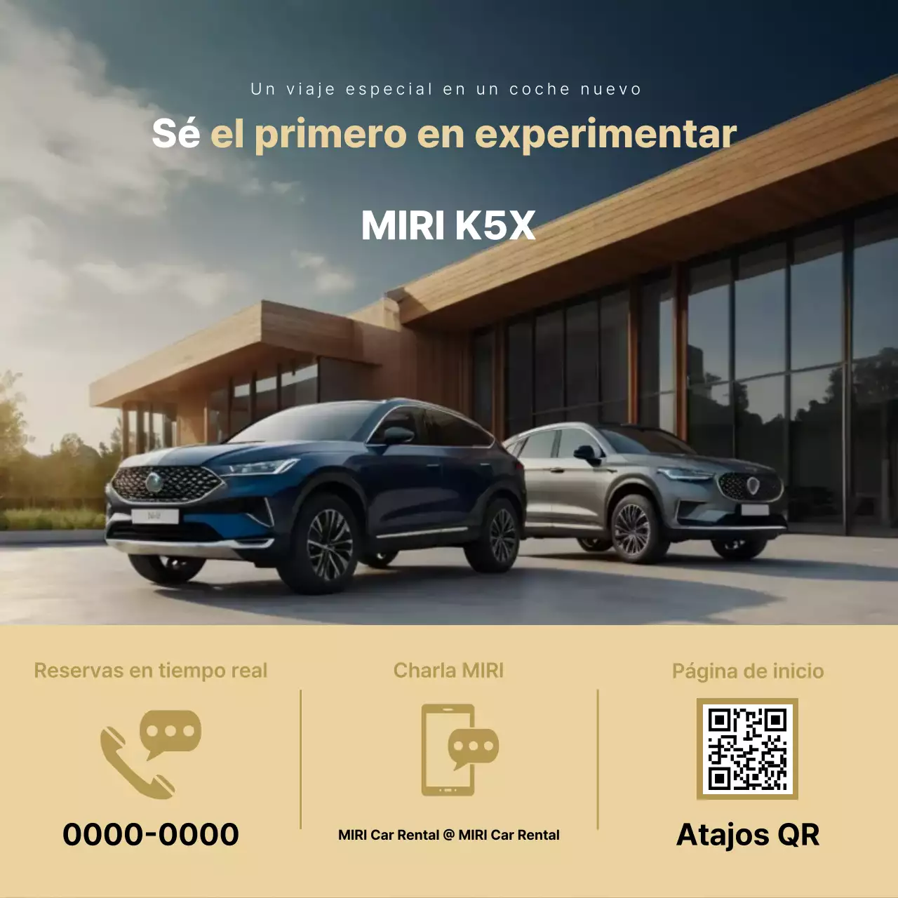 Anuncio de coche moderno blanco