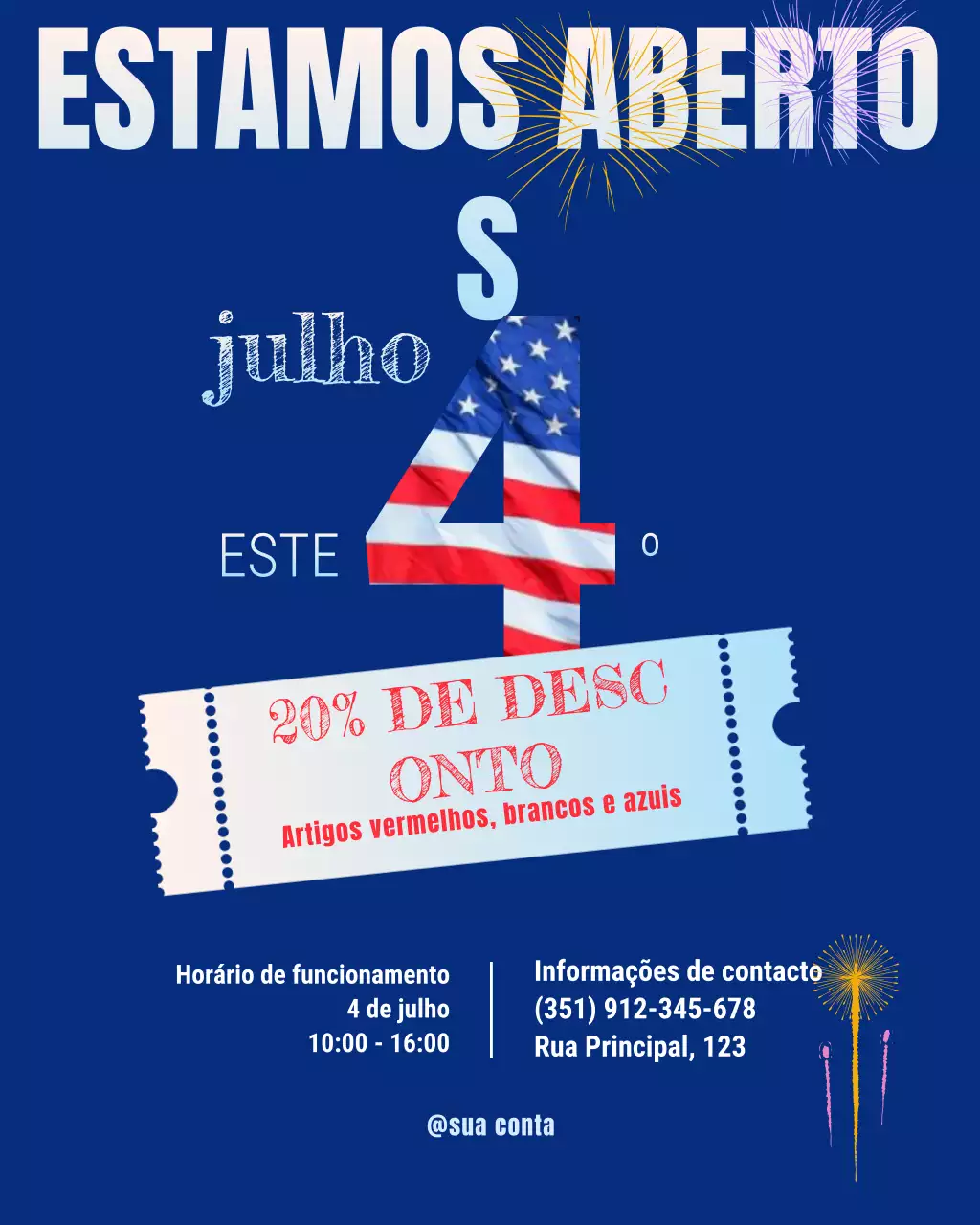 anúncio de venda patriótica azul
