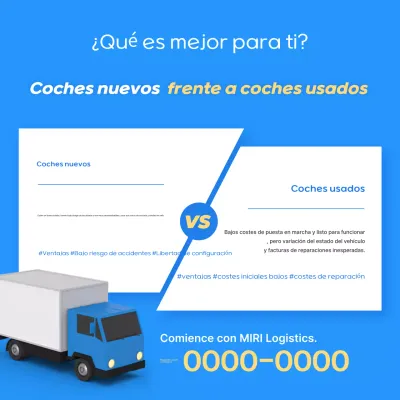 Anuncio de coche moderno azul