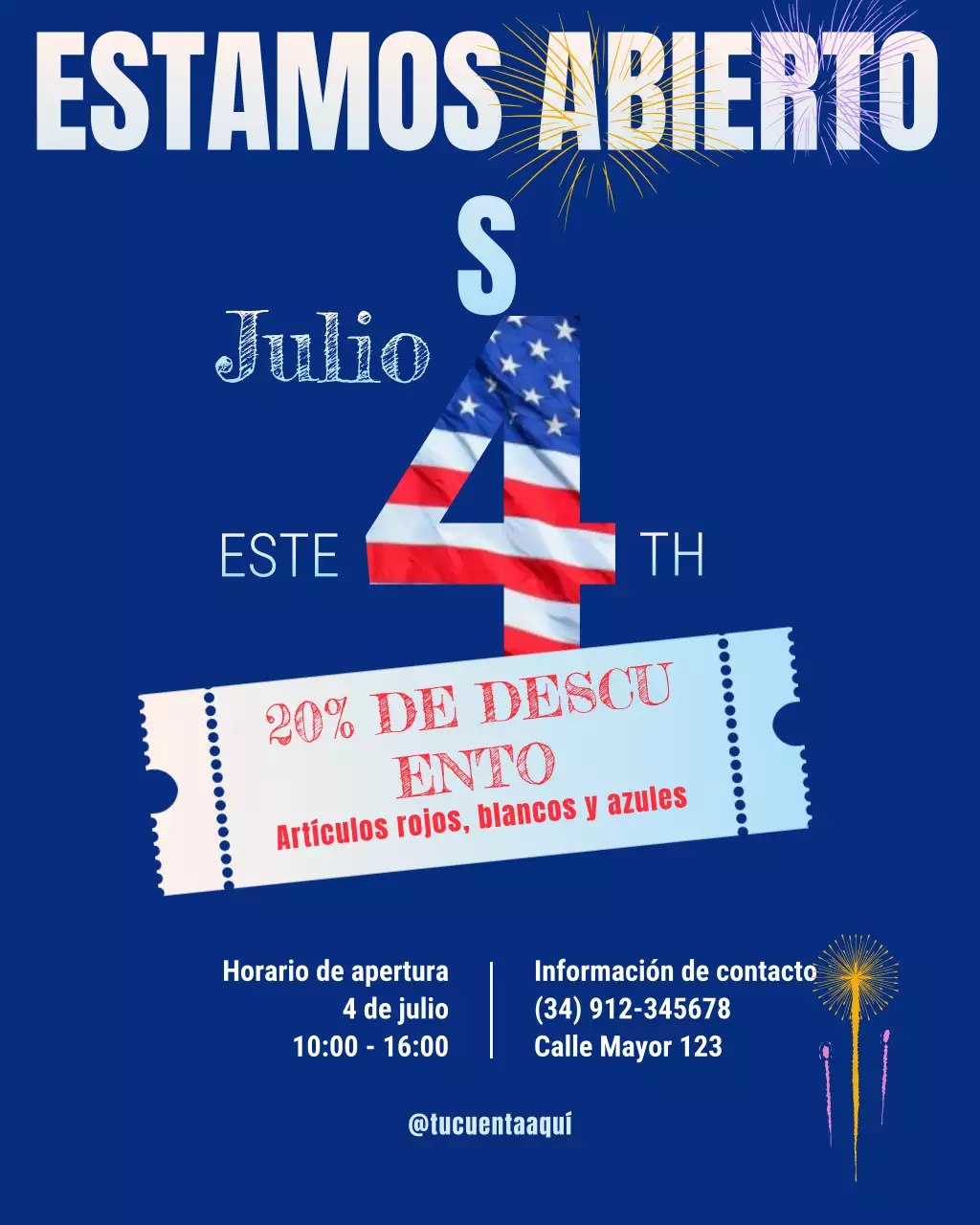 Anuncio de venta patriótica azul