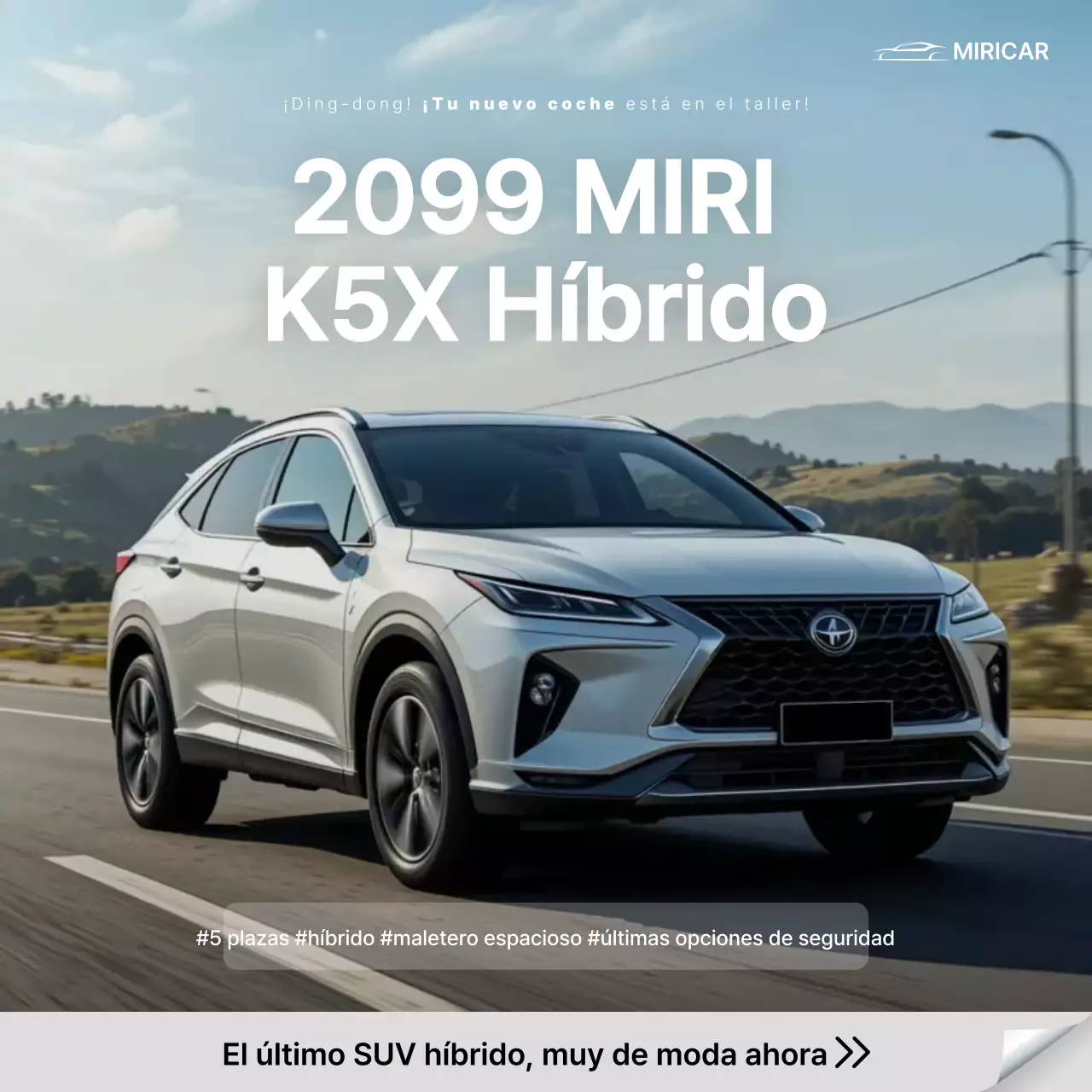 Anuncio de coche moderno blanco