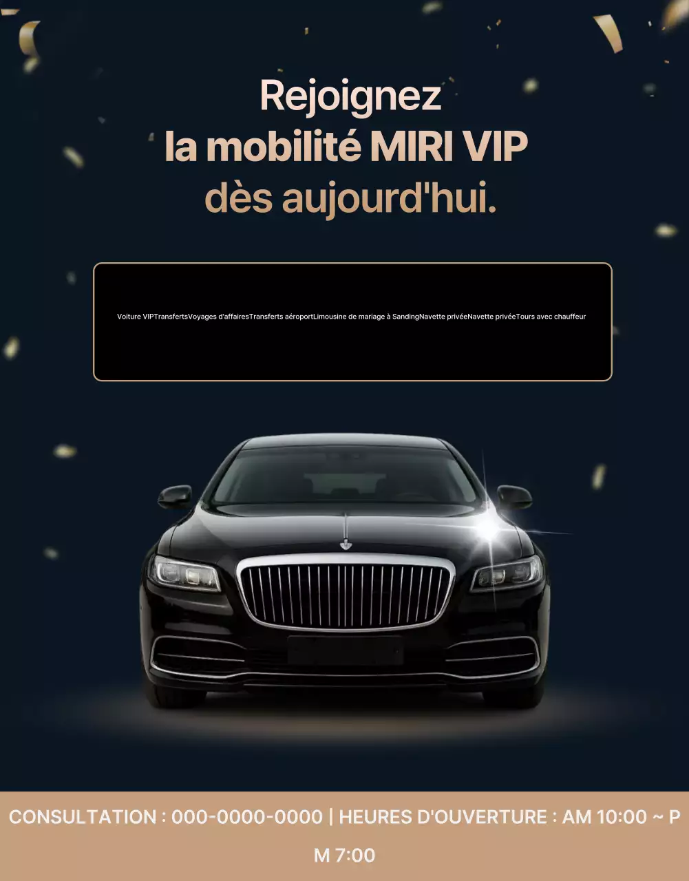Publicité sur la mobilité de luxe noire