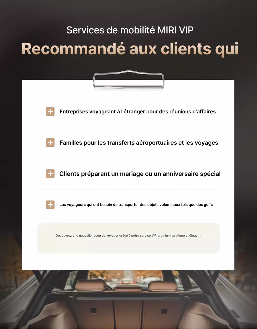 Publicité sur la mobilité de luxe noire