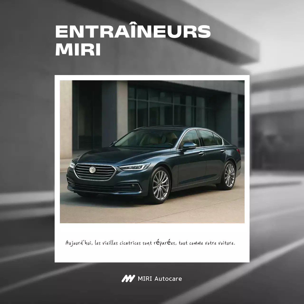 Publicité pour un service de voiture moderne noir