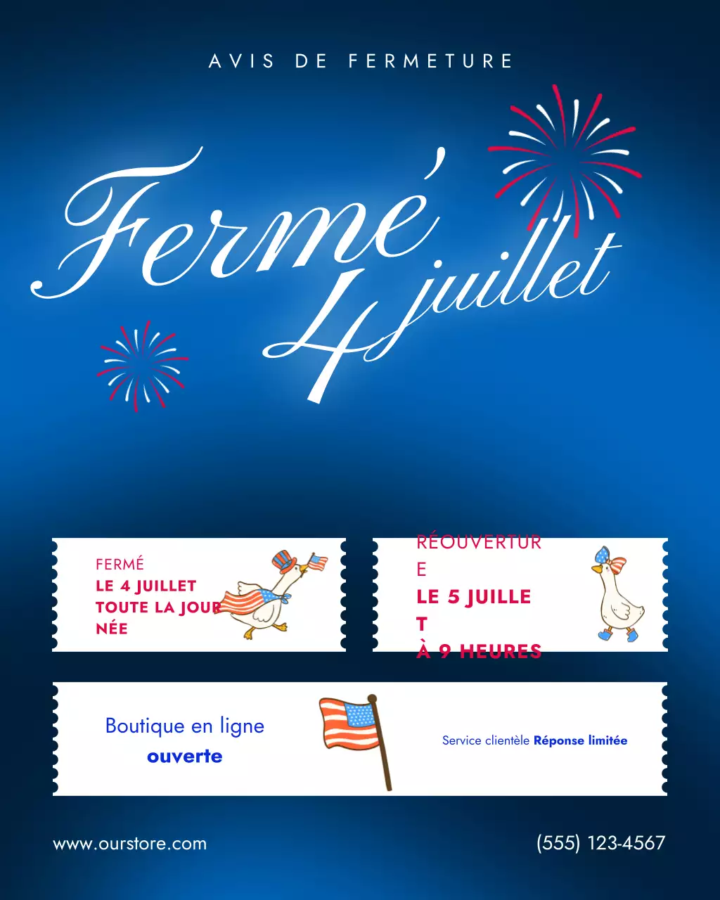 annonce de vacances festives bleues