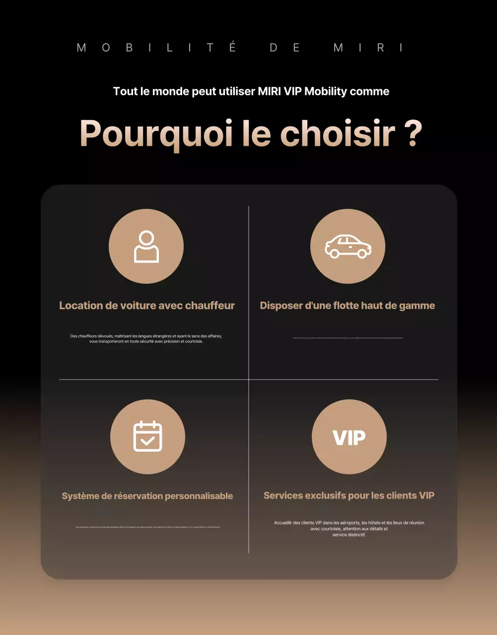 Publicité sur la mobilité de luxe noire