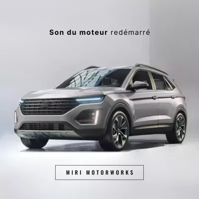 publicité pour une voiture grise moderne