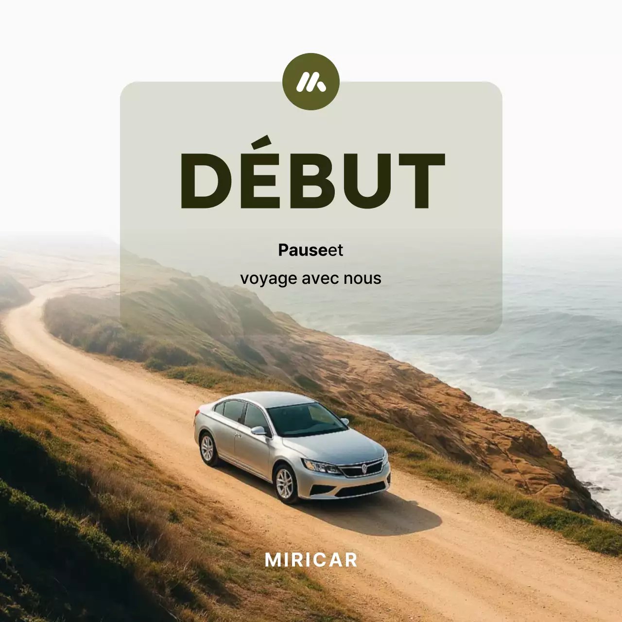 Publicité pour une voiture beige simple