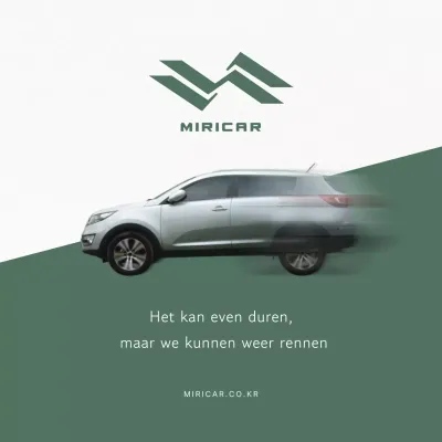Khaki moderne autoadvertentie