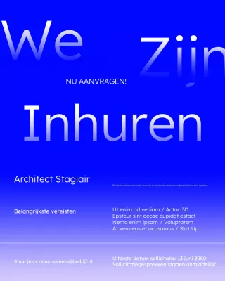 Moderne en trendy blauwe Instagram-post voor vacatures