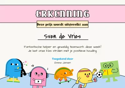 Roze Speelse Studentencertificaat