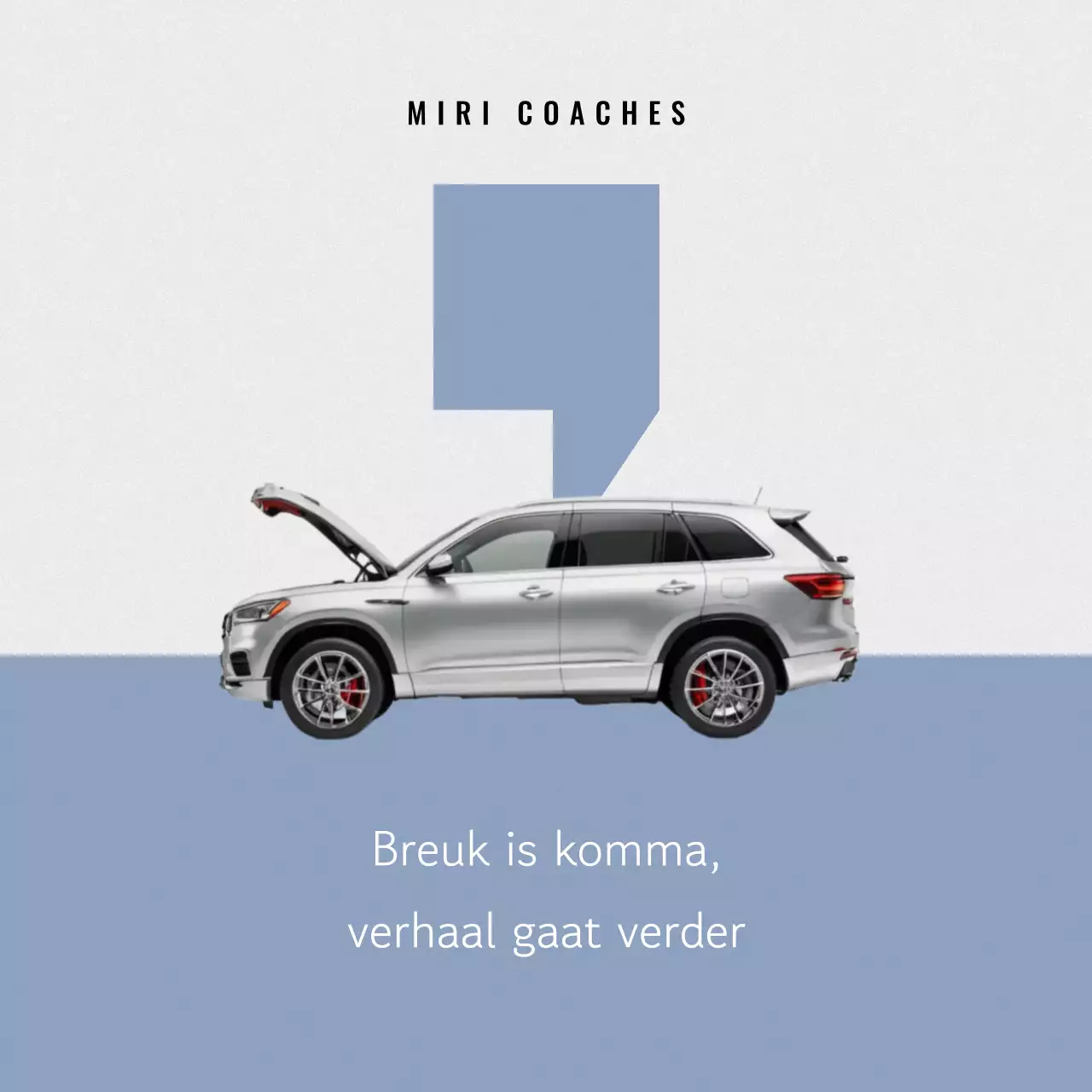 Zilveren moderne autoadvertentie