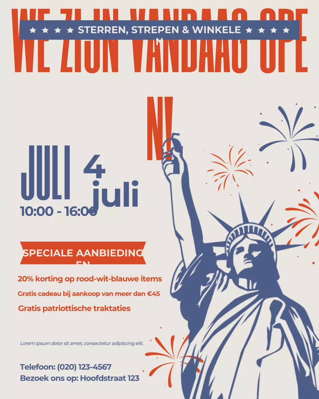 Oranje Retro Onafhankelijkheidsdag Promotie Instagram Post