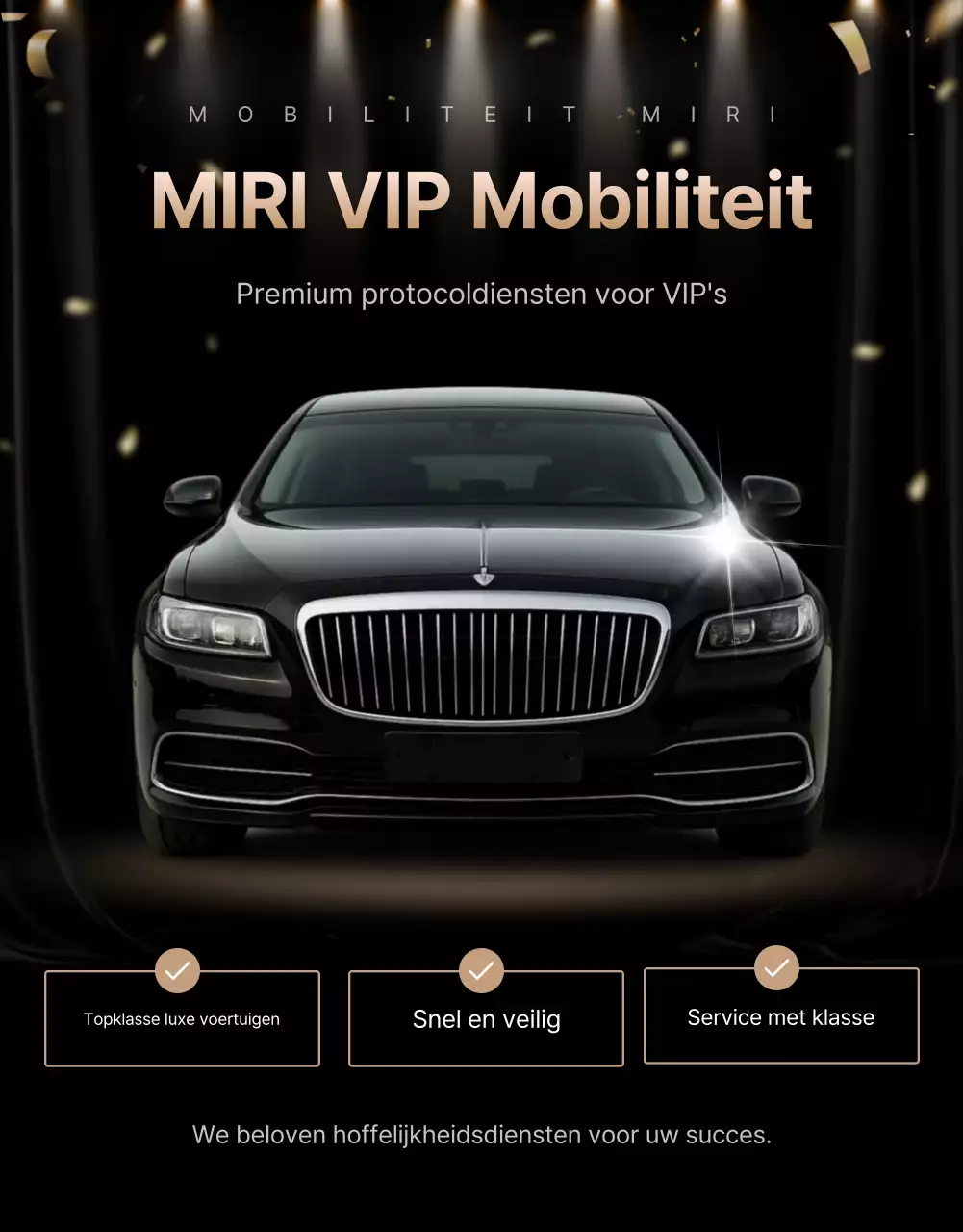 Zwarte luxe mobiliteitsadvertentie