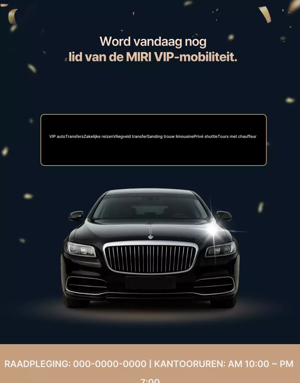 Zwarte luxe mobiliteitsadvertentie