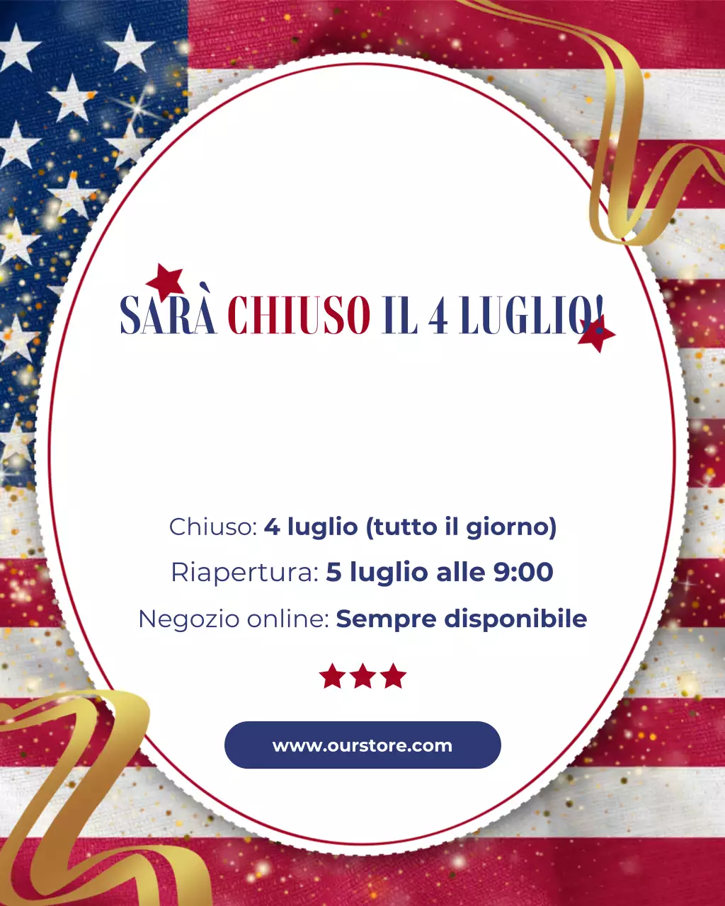 Siamo chiusi il 4 luglio - Post di Instagram