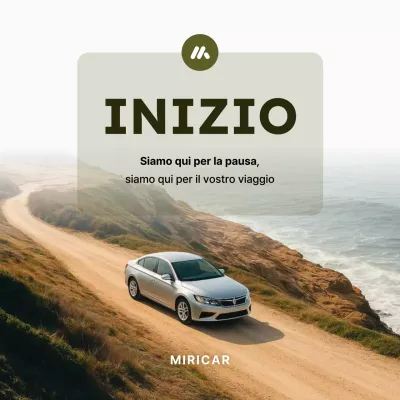 Pubblicità di un'auto semplice beige