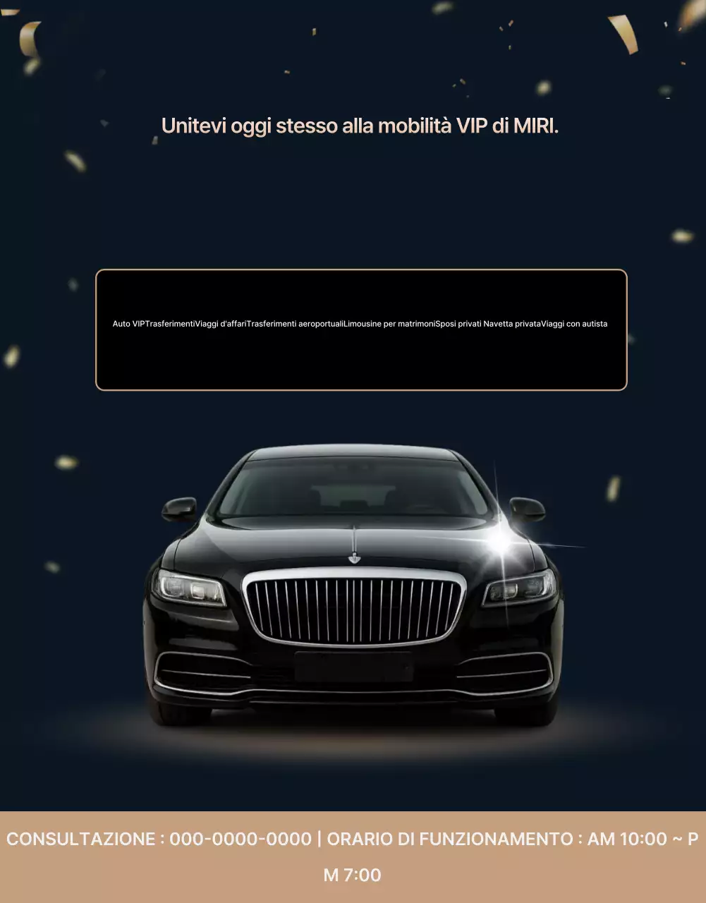 Pubblicità di mobilità di lusso nera