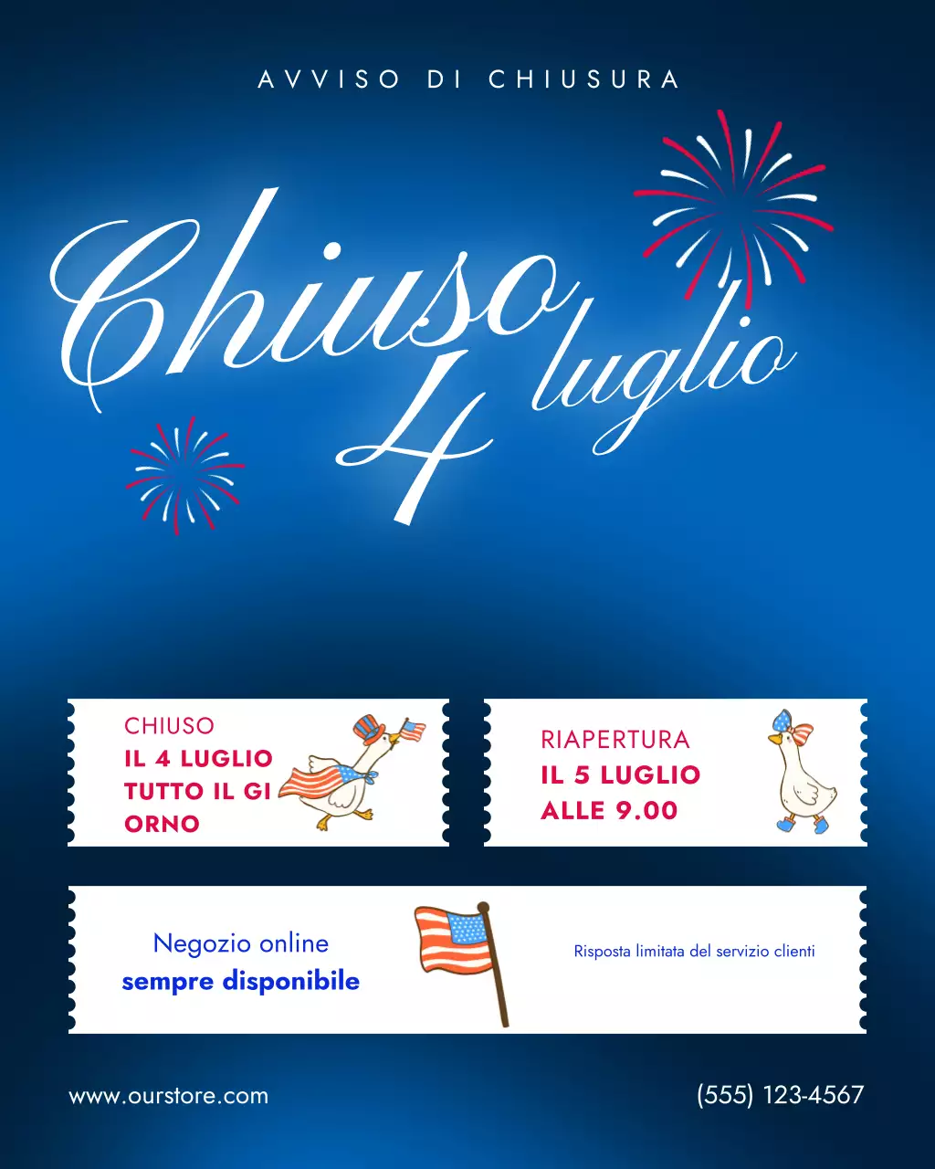 annuncio di festa blu