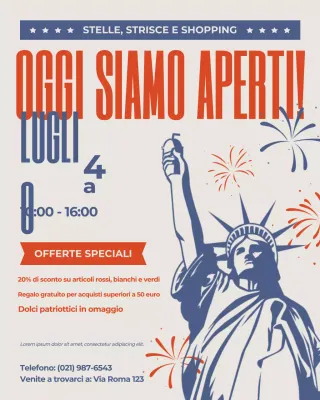 Post Instagram promozionale per il Giorno dell'Indipendenza retrò arancione