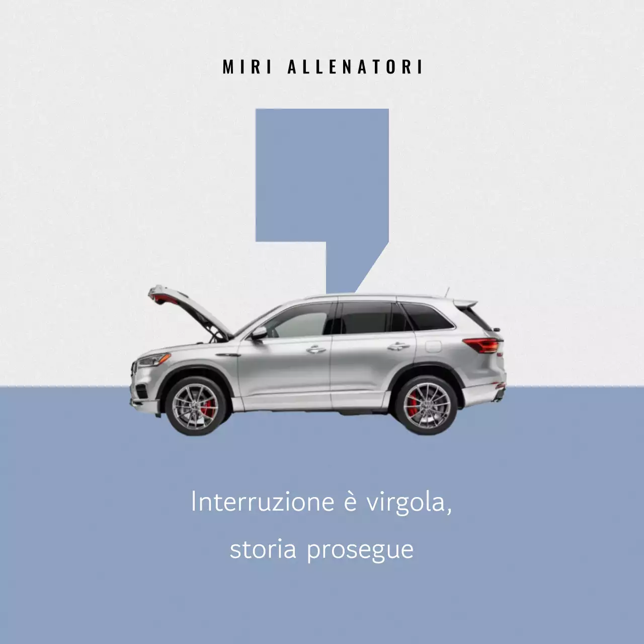 Pubblicità di un'auto moderna in argento
