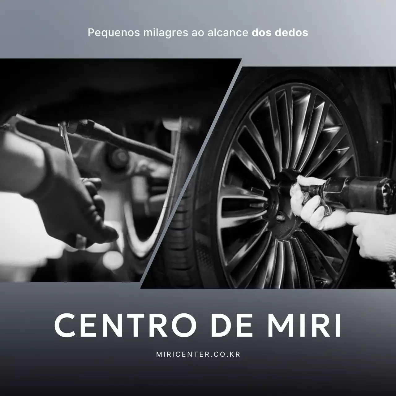 Anúncio de reparo de carro moderno cinza
