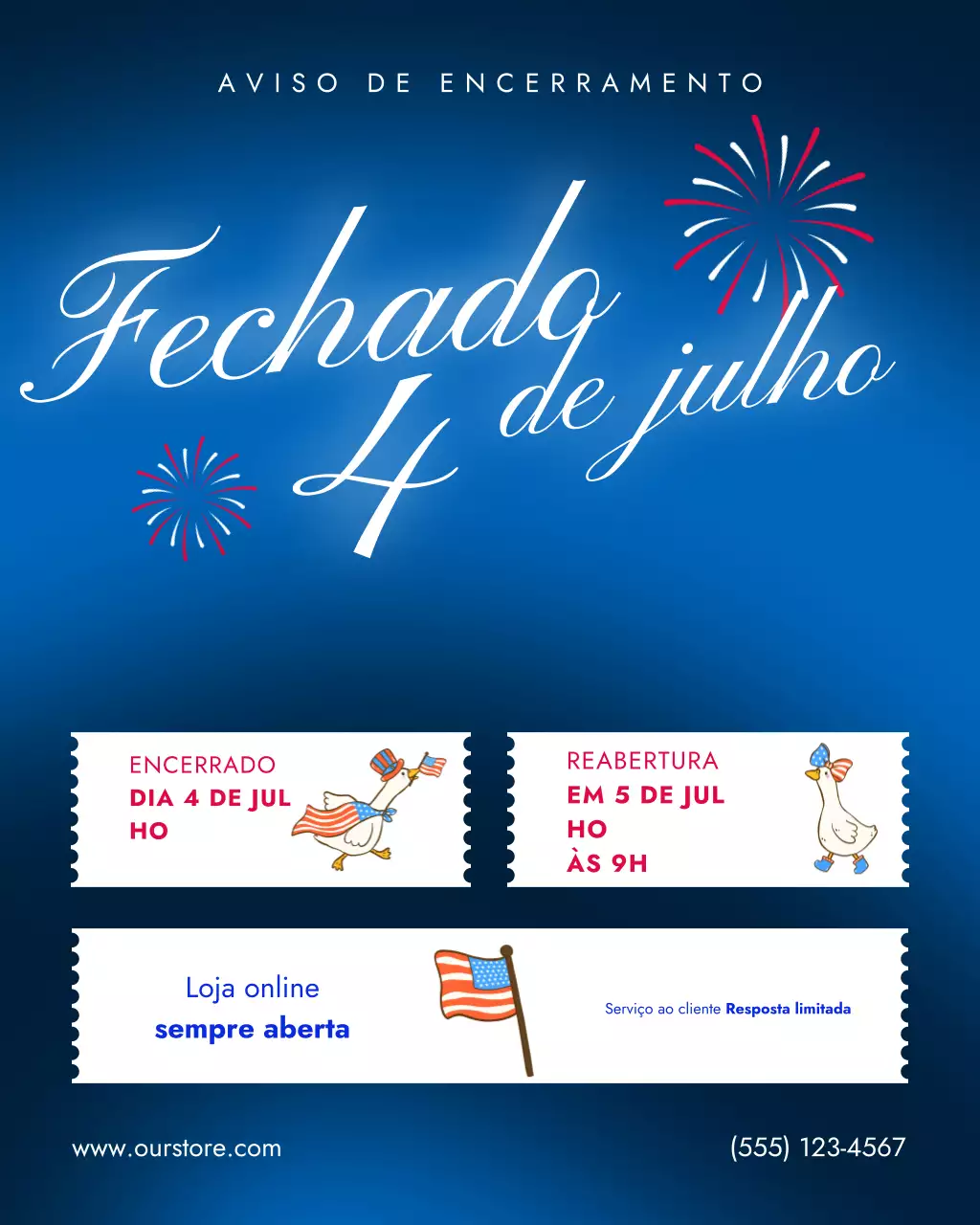 anúncio festivo azul