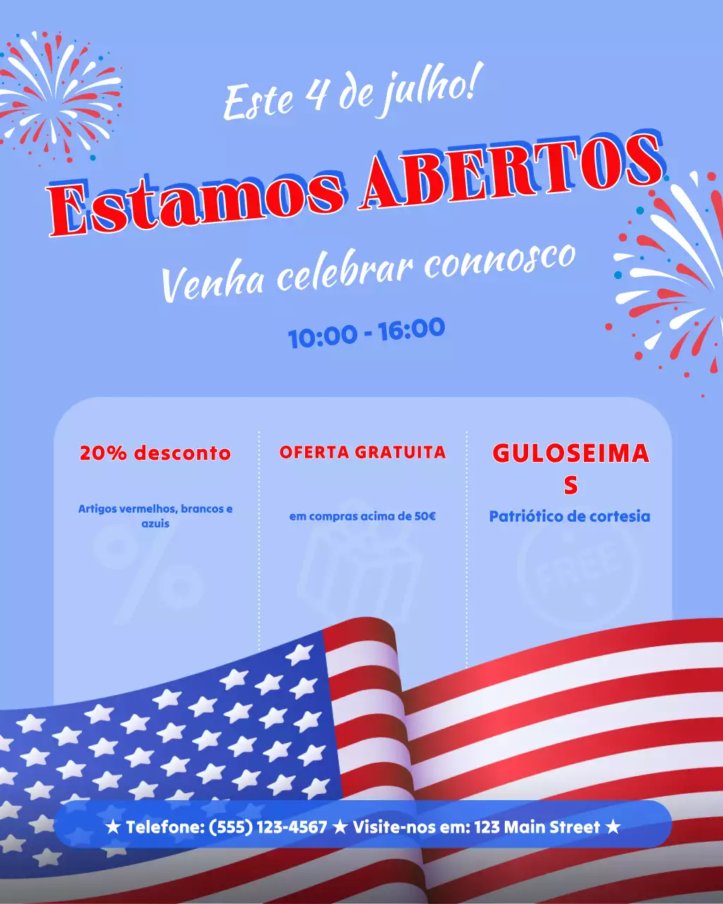 Postagem do Instagram sobre as horas do 4 de julho