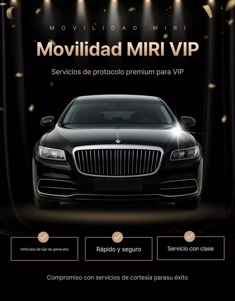 Anuncio de movilidad de lujo negra