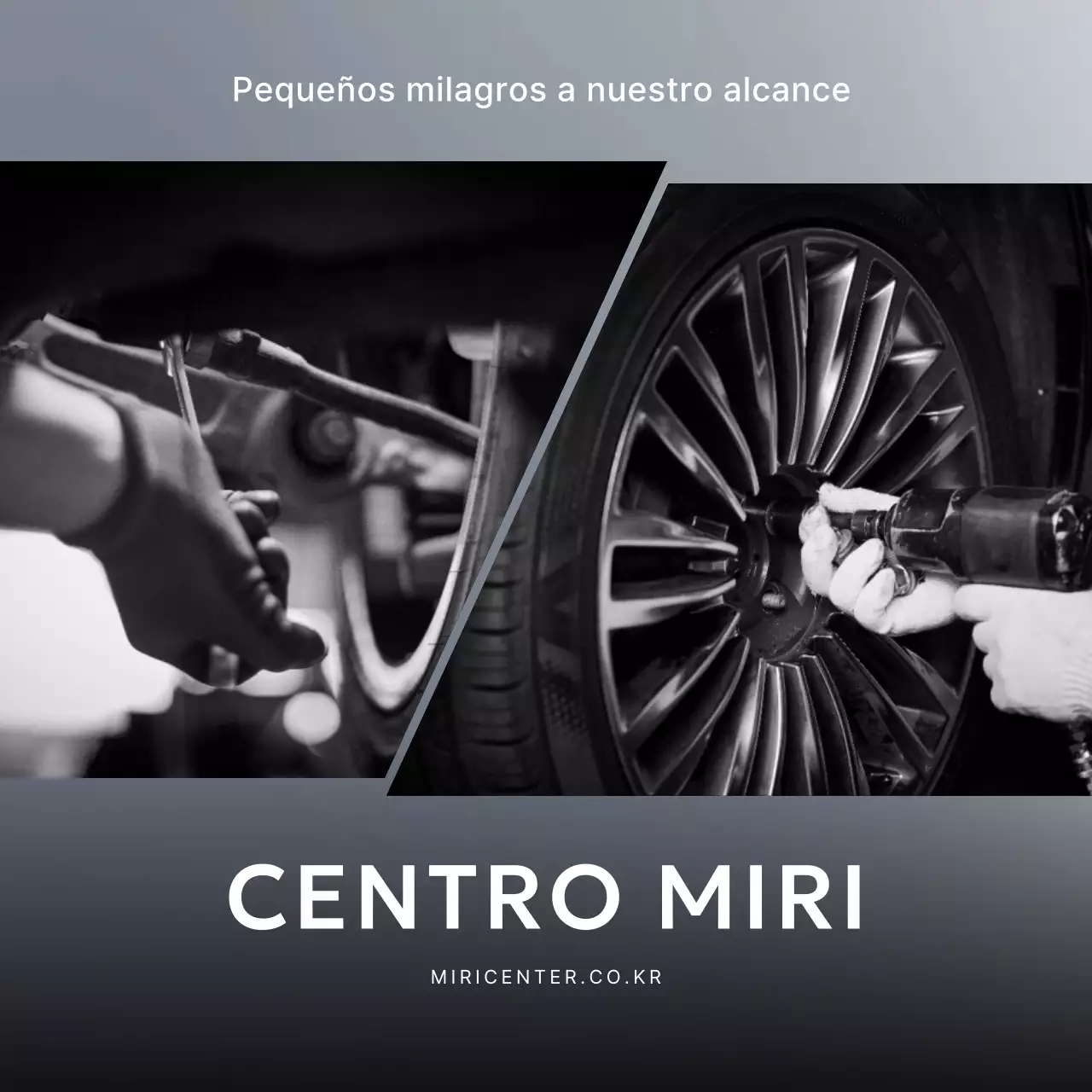 Anuncio de reparación de coches modernos de color gris