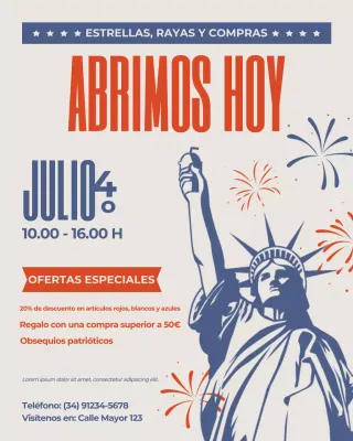 Publicación de Instagram con la promoción del Día de la Independencia de Orange Retro