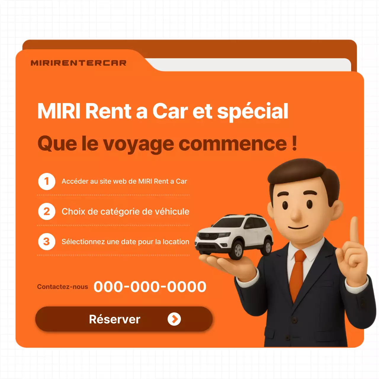 Publicité pour une voiture moderne orange