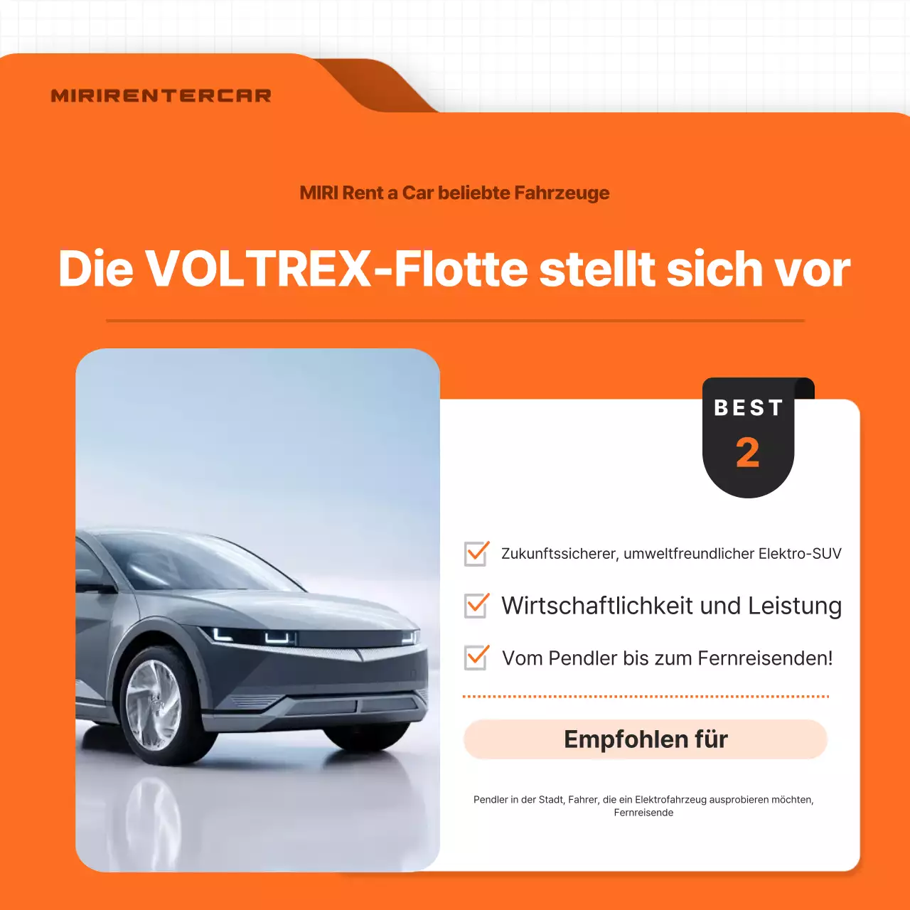 Orangefarbene moderne Autowerbung