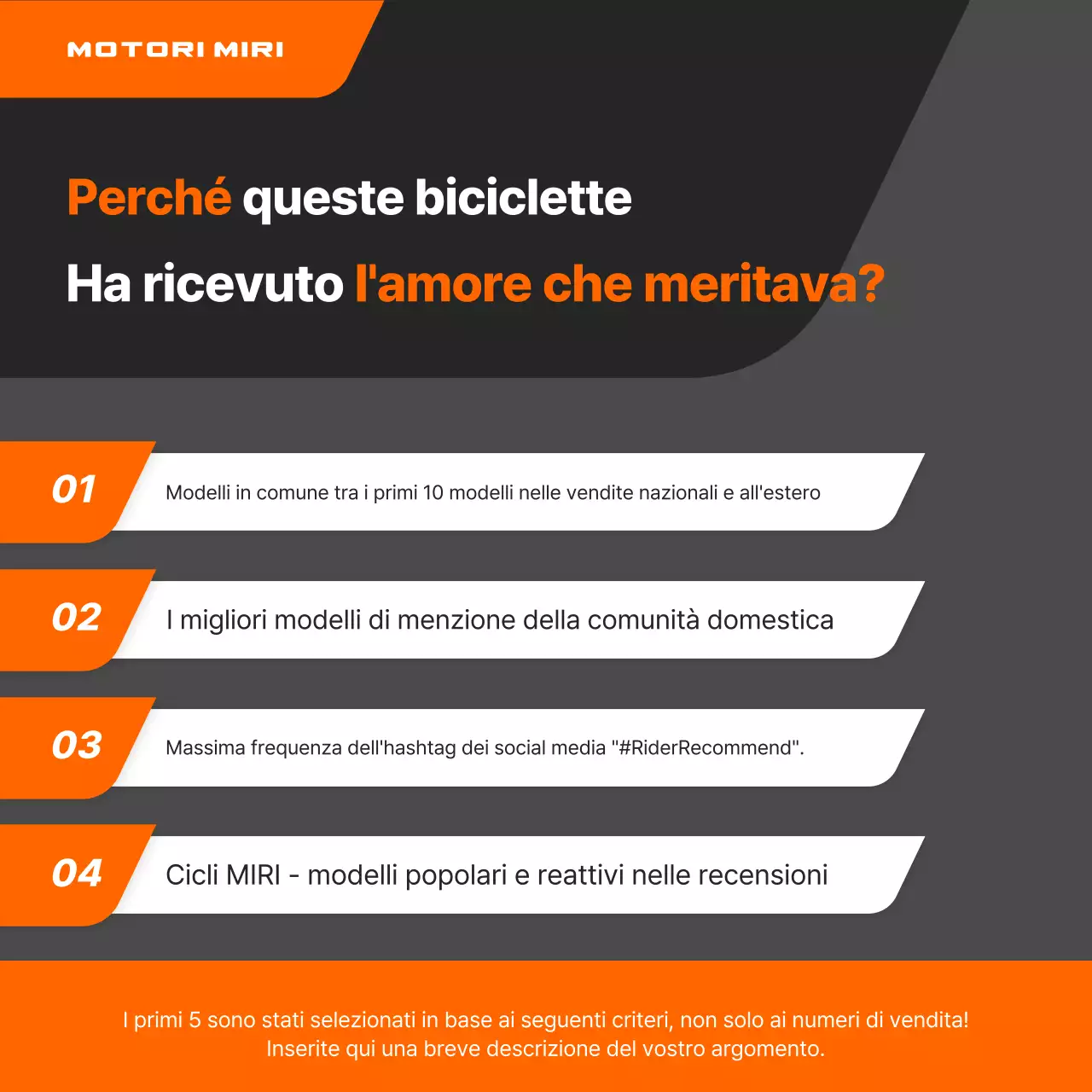 Pubblicità di motocicletta moderna arancione