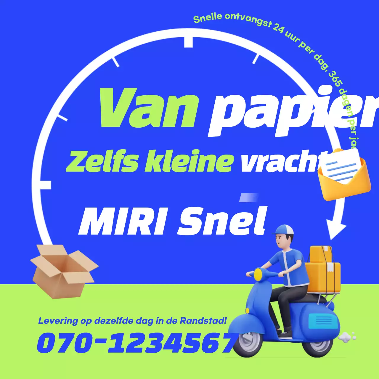 Promotie Blauwe Moderne Bezorgservice
