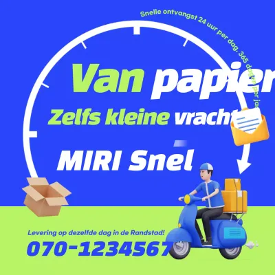 Promotie Blauwe Moderne Bezorgservice