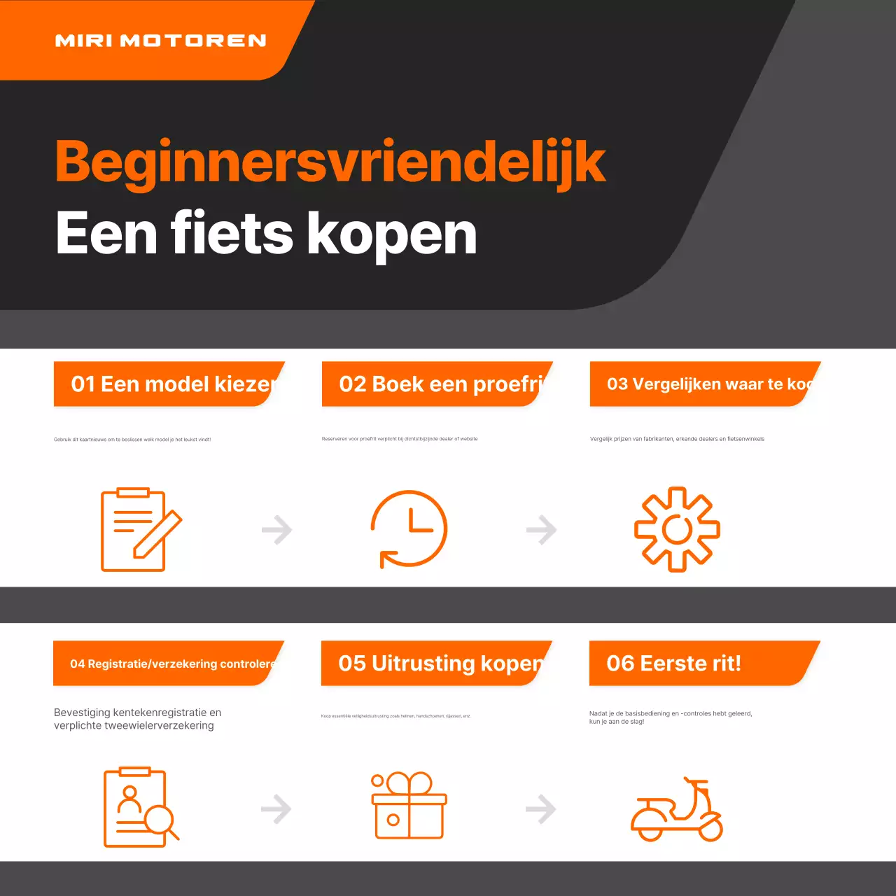 Oranje moderne motorfietsadvertentie