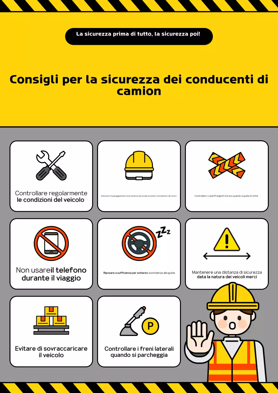 Linee guida di sicurezza semplici gialle