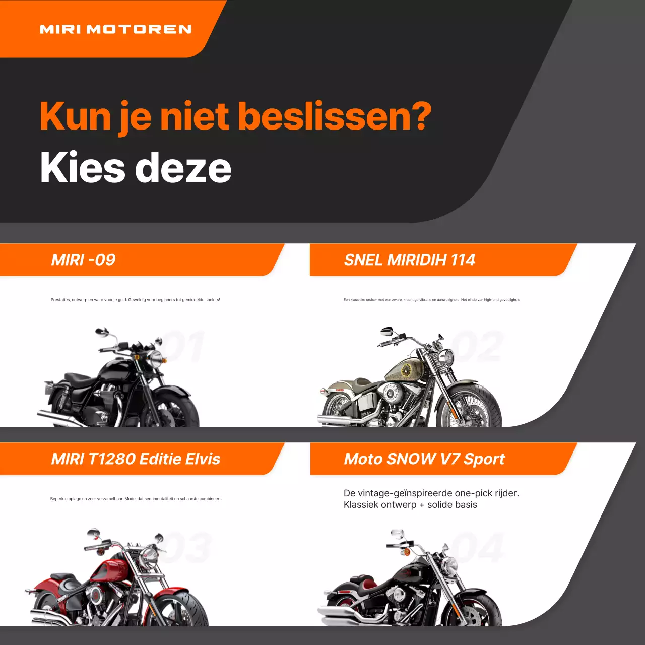 Oranje moderne motorfietsadvertentie